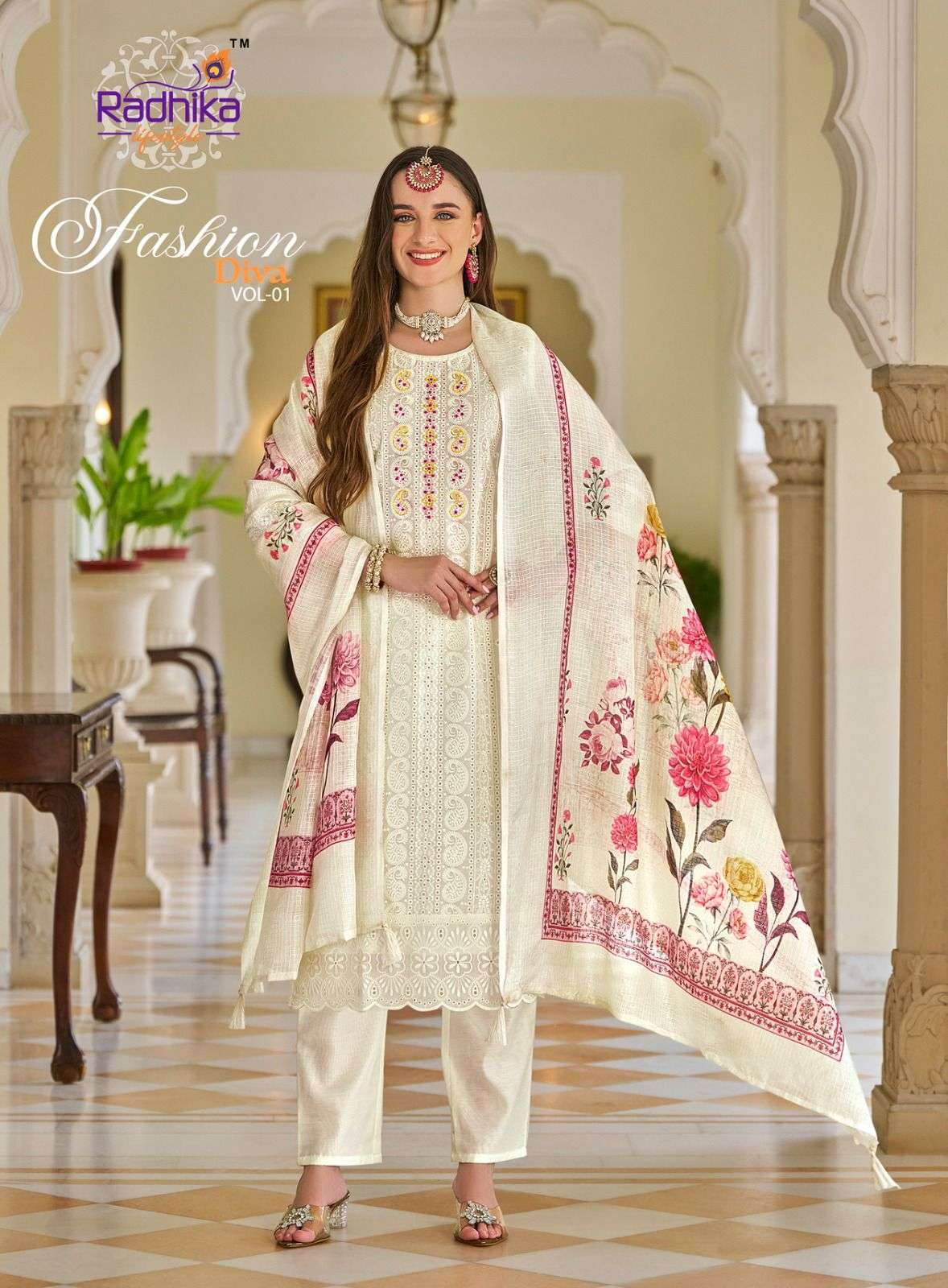 Radhika Lifestyle Fashion Diva Vol-1 Chanderi Silk Salwar Suit Set - Amrah Wholesale