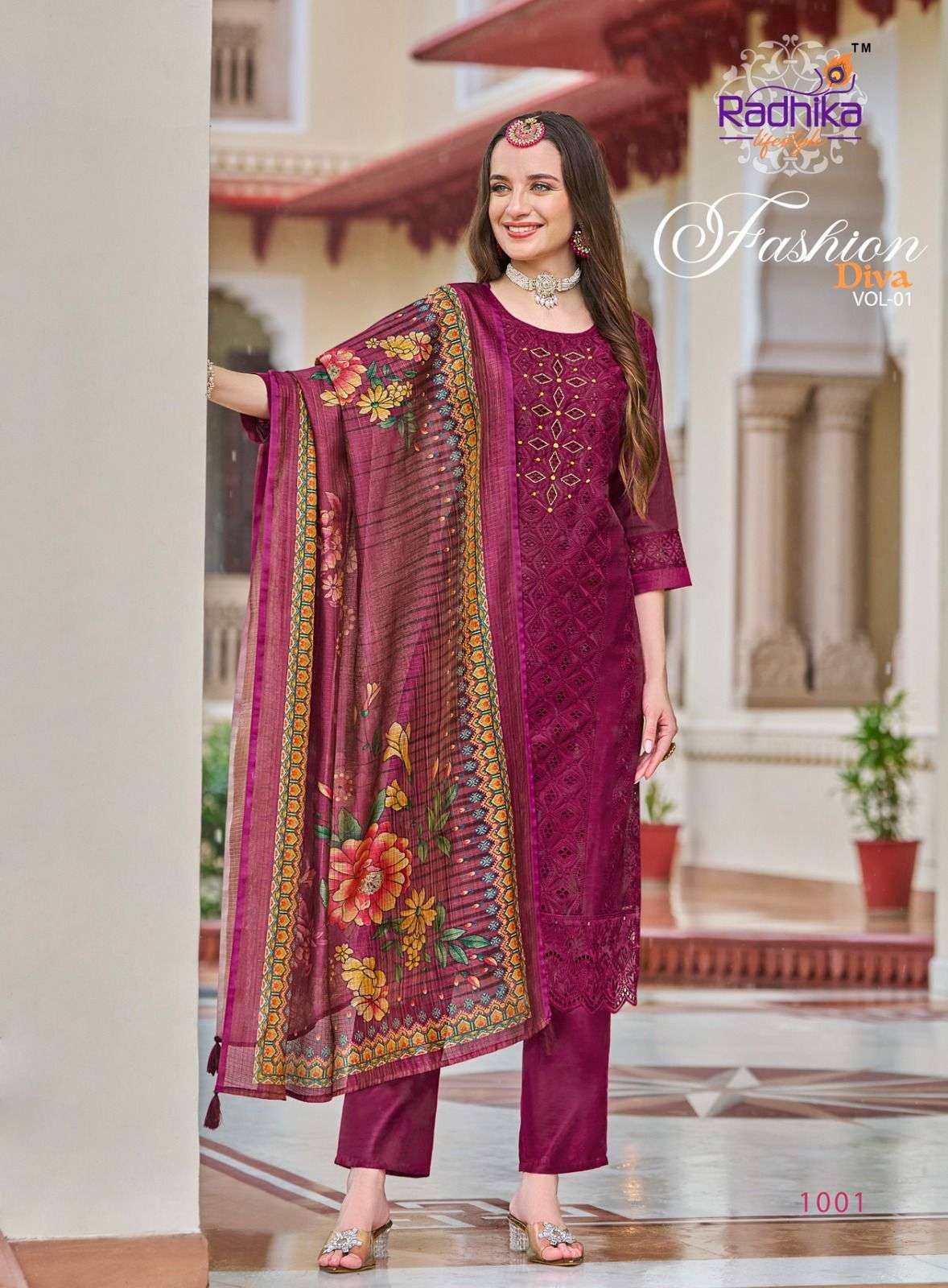 Radhika Lifestyle Fashion Diva Vol-1 Chanderi Silk Salwar Suit Set - Amrah Wholesale