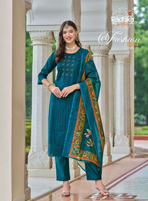 Radhika Lifestyle Fashion Diva Vol-1 Chanderi Silk Salwar Suit Set - Amrah Wholesale