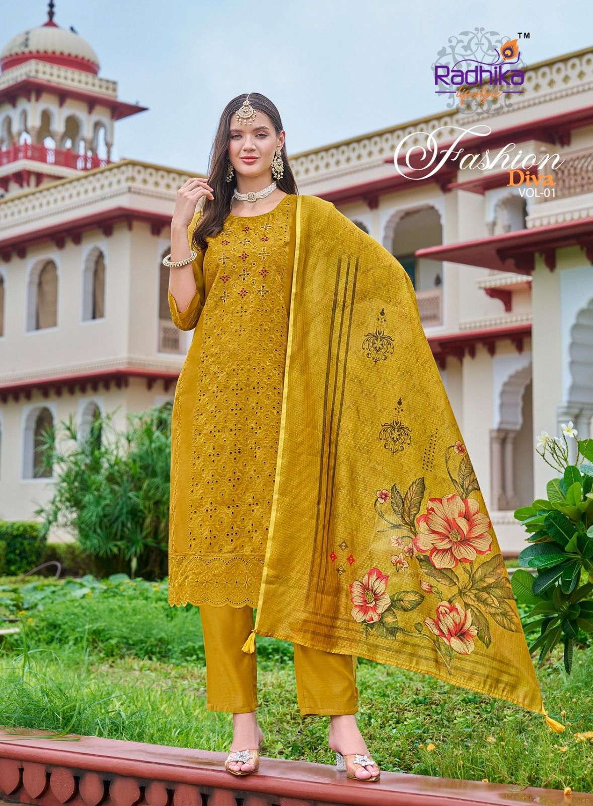 Radhika Lifestyle Fashion Diva Vol-1 Chanderi Silk Salwar Suit Set - Amrah Wholesale