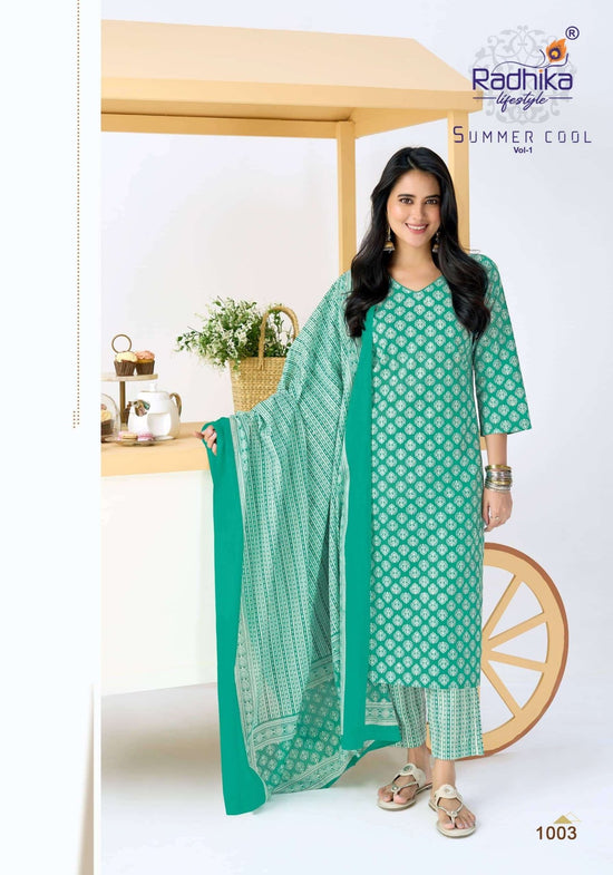 RADHIKA LIFESTYLE SUMMER COOL VOL-1 Cotton Printed Stitched Salwar Suit Set - Amrah Wholesale