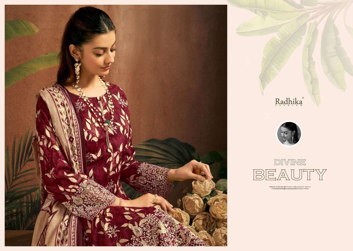 Radhika Saira Lawn Cotton Dress Material - Amrah Wholesale