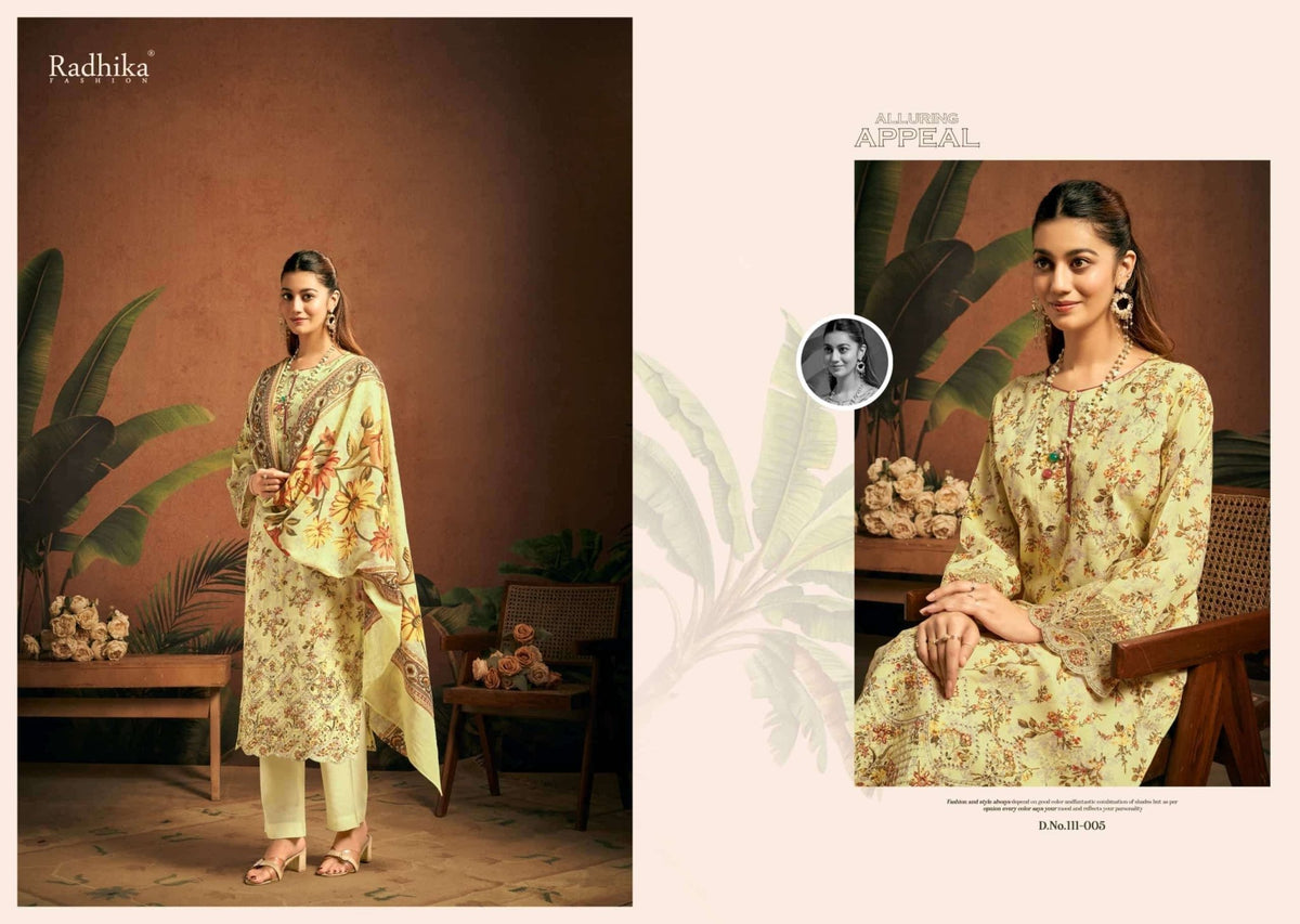Radhika Saira Lawn Cotton Dress Material - Amrah Wholesale
