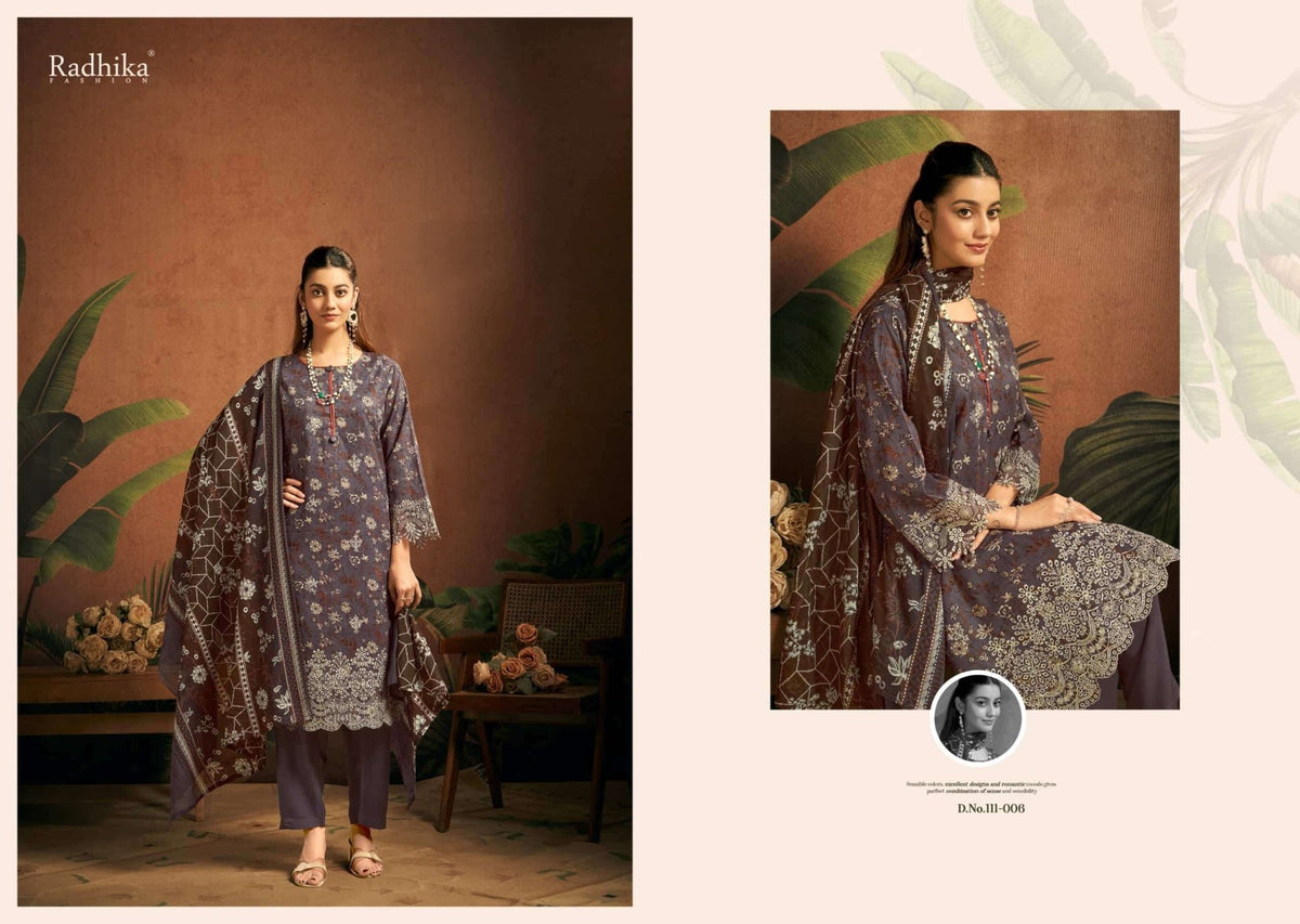 Radhika Saira Lawn Cotton Dress Material - Amrah Wholesale