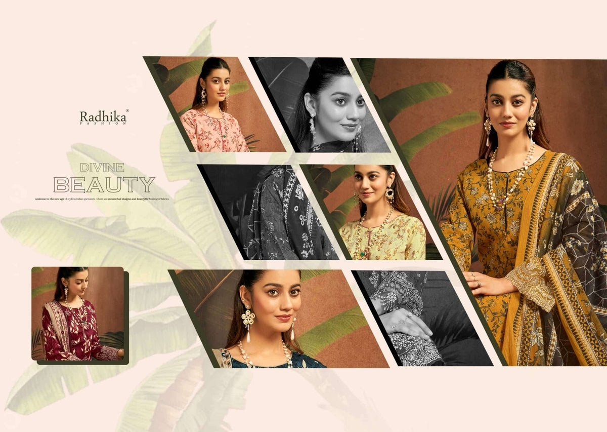 Radhika Saira Lawn Cotton Dress Material - Amrah Wholesale