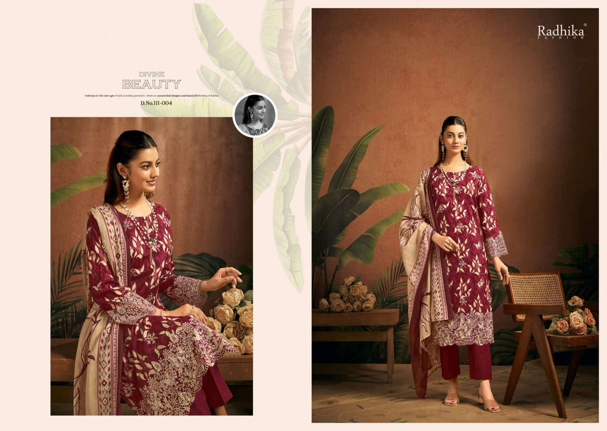 Radhika Saira Lawn Cotton Dress Material - Amrah Wholesale