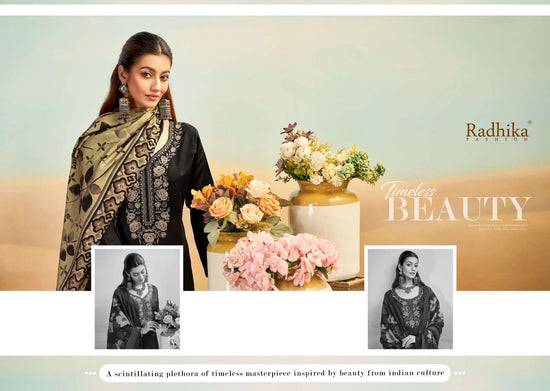 Radhika Shafinaz Pure Jam Cotton Dress Material - Amrah Wholesale