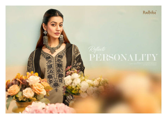 Radhika Shafinaz Pure Jam Cotton Dress Material - Amrah Wholesale