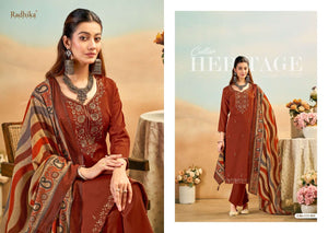 Radhika Shafinaz Pure Jam Cotton Dress Material - Amrah Wholesale
