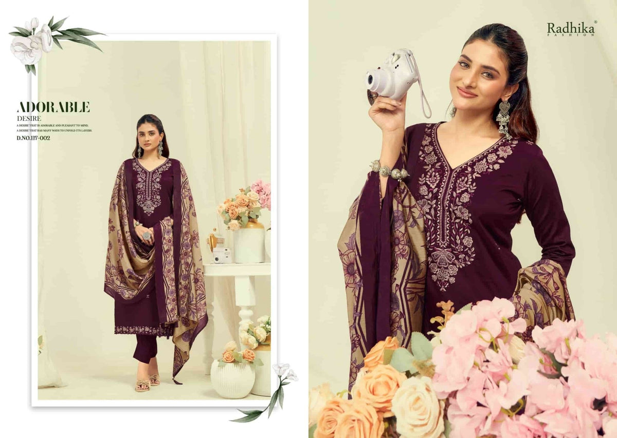 Radhika Shafinaz Vol 2 Pure Heavy Zam Cotton Unstitched Pakistani Suit - Amrah Wholesale