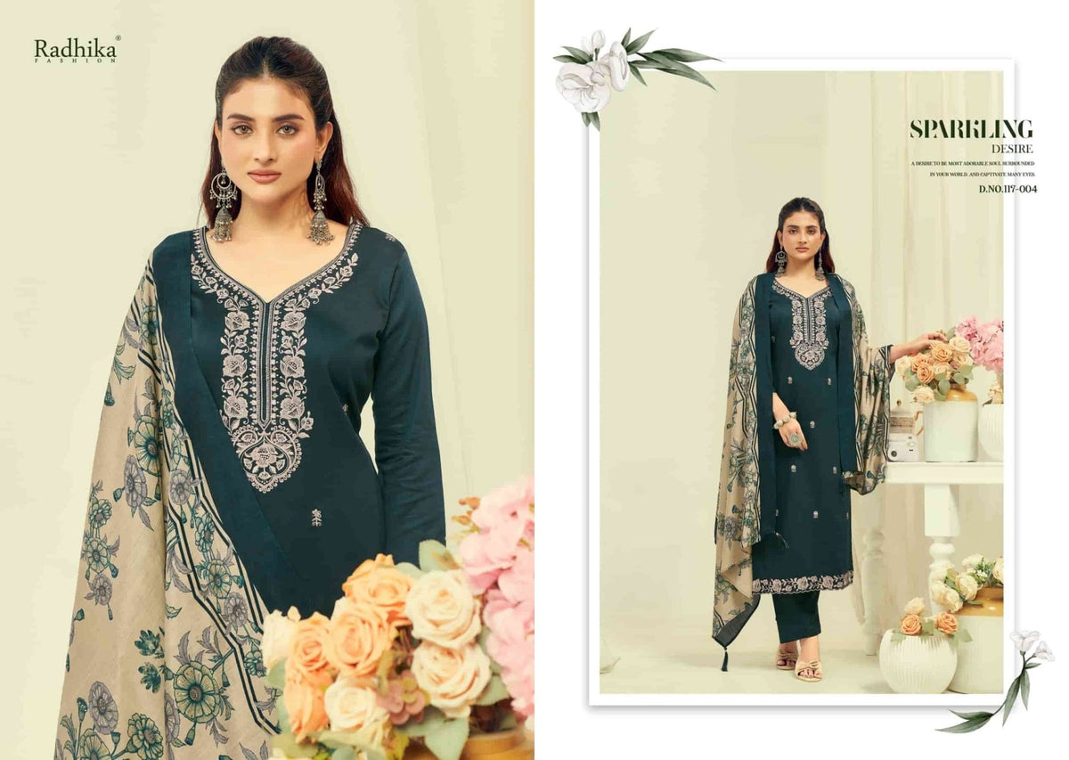 Radhika Shafinaz Vol 2 Pure Heavy Zam Cotton Unstitched Pakistani Suit - Amrah Wholesale