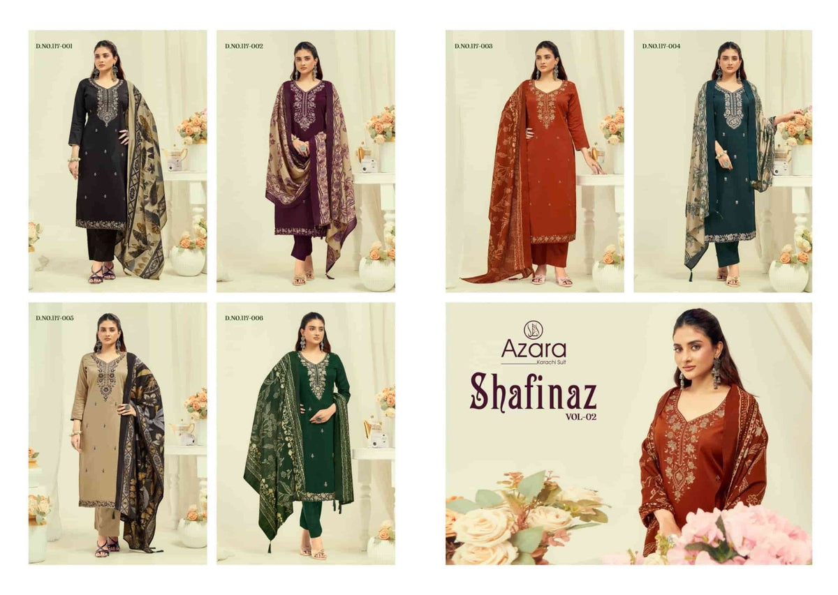 Radhika Shafinaz Vol 2 Pure Heavy Zam Cotton Unstitched Pakistani Suit - Amrah Wholesale