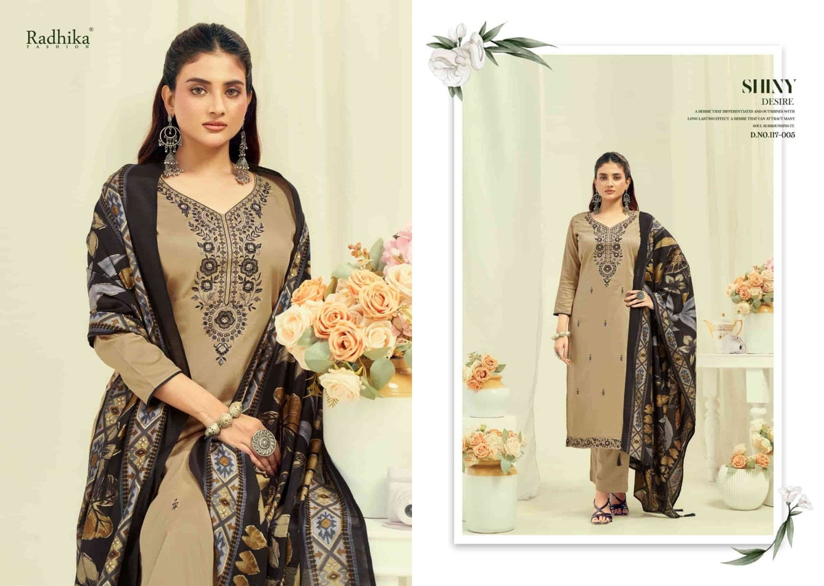 Radhika Shafinaz Vol 2 Pure Heavy Zam Cotton Unstitched Pakistani Suit - Amrah Wholesale