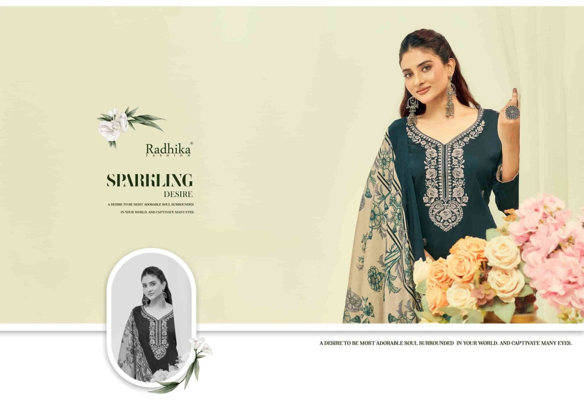 Radhika Shafinaz Vol 2 Pure Heavy Zam Cotton Unstitched Pakistani Suit - Amrah Wholesale