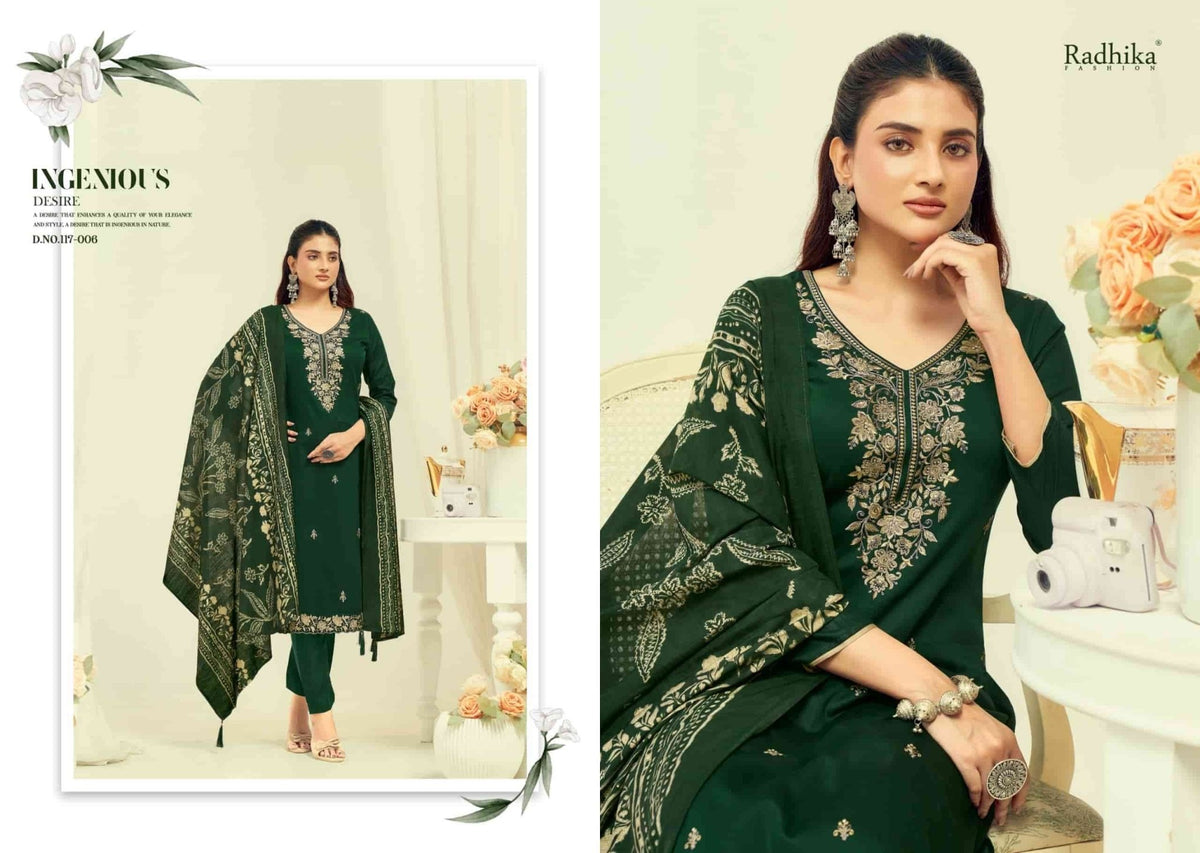 Radhika Shafinaz Vol 2 Pure Heavy Zam Cotton Unstitched Pakistani Suit - Amrah Wholesale