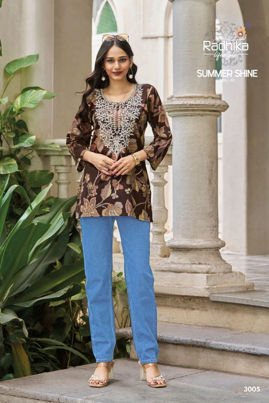 Radhika Summer Shine Vol 3 Cotton Lucknowi Embroidered Top