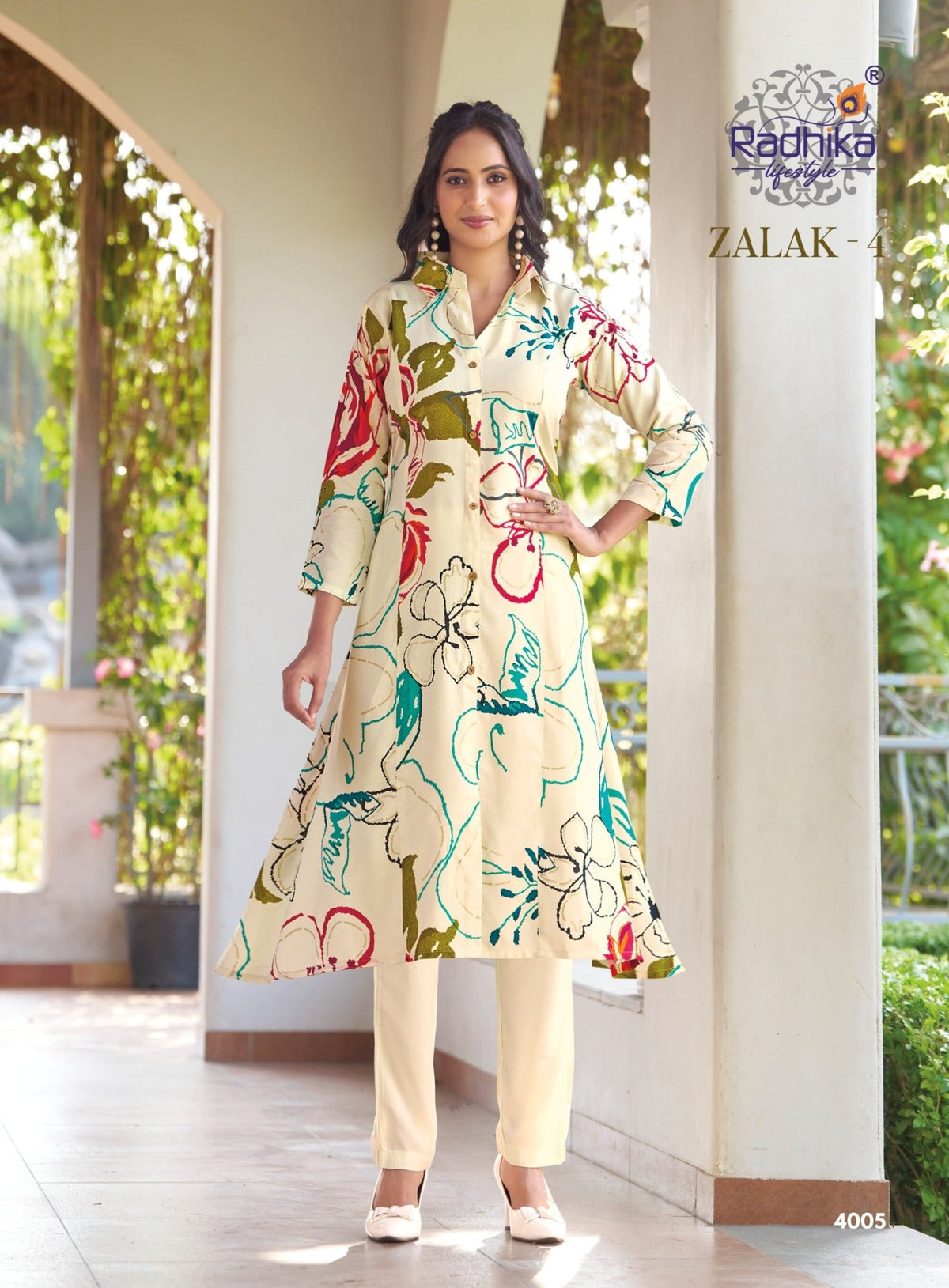 Radhika Zalak Vol 4 Rayon Kurti Pant Set - Amrah Wholesale