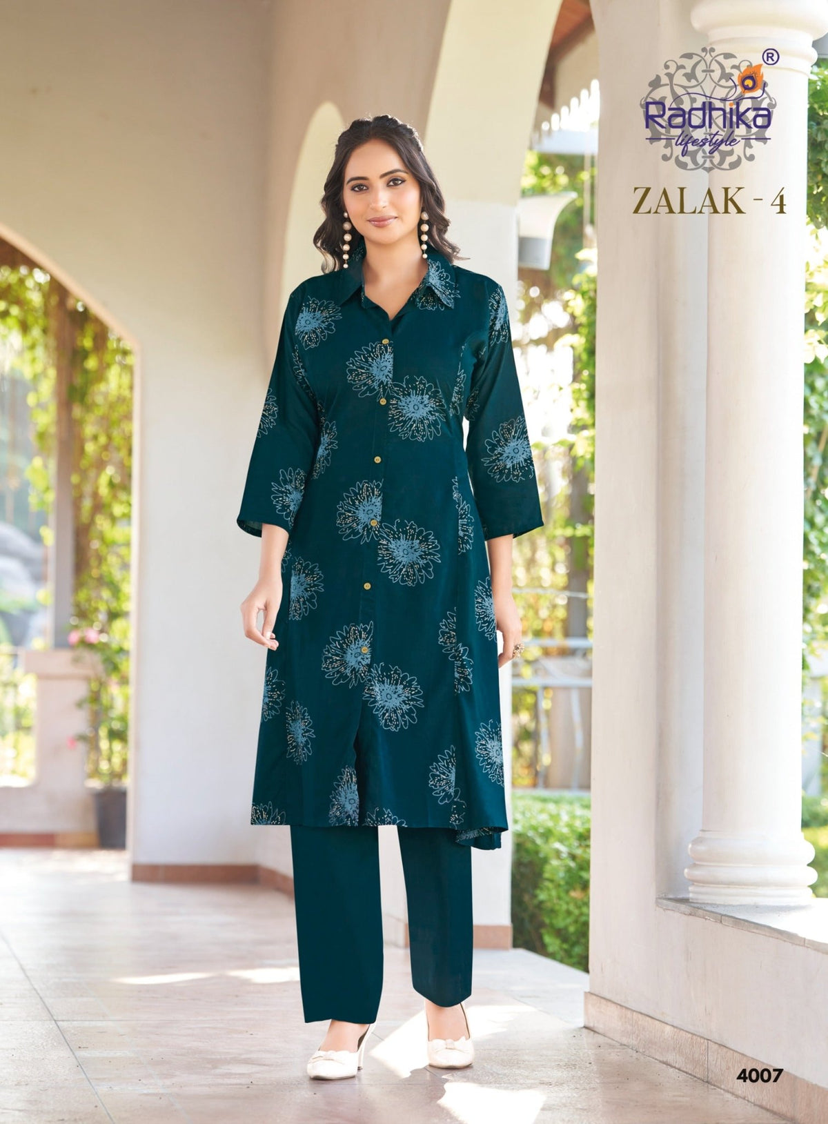 Radhika Zalak Vol 4 Rayon Kurti Pant Set - Amrah Wholesale