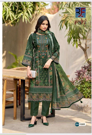 Rahi Fab Red Orchid Pure Cotton Pakistani Suit - Amrah Wholesale