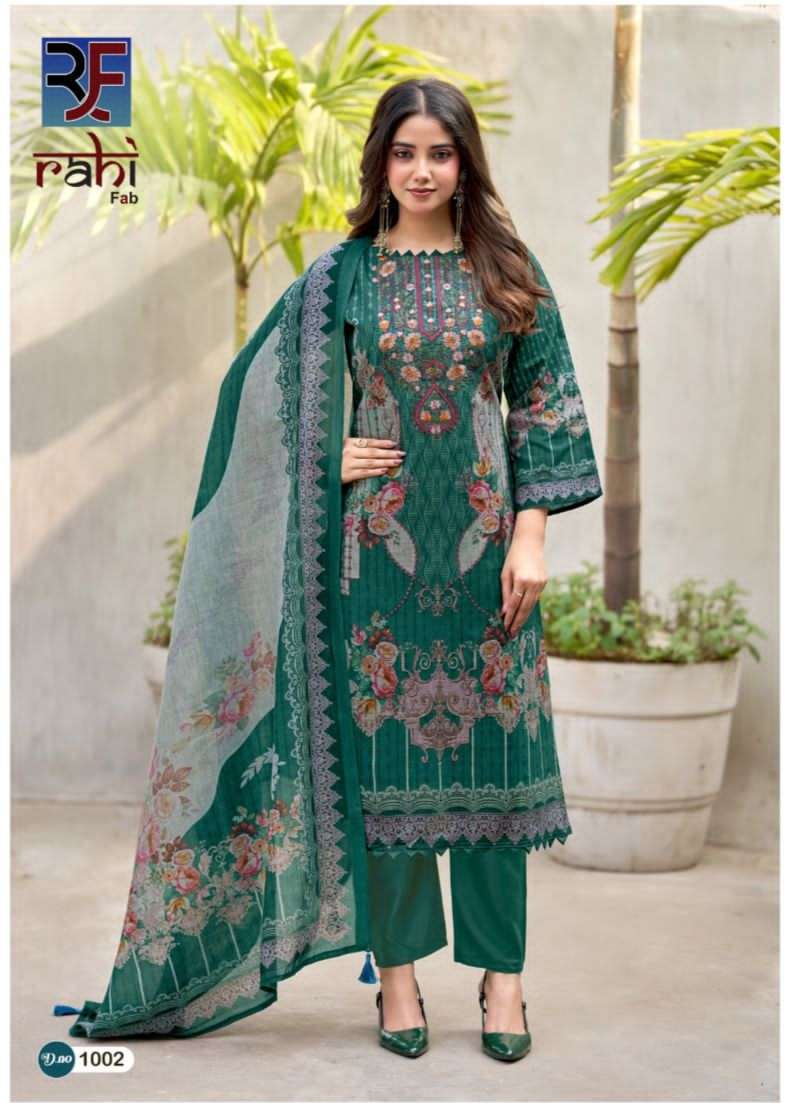Rahi Fab Red Orchid Pure Cotton Pakistani Suit - Amrah Wholesale