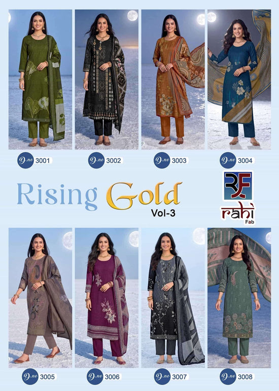 Rahi Fashion Rising Gold Vol 3 Pure Cotton Dress Material - Amrah Wholesale