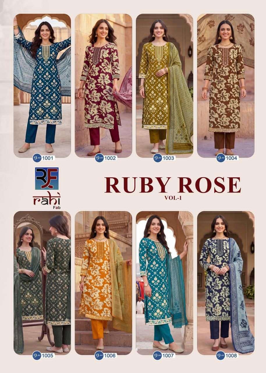 Rahi Fashion Ruby Rose Vol 1 Cotton Dress Material - Amrah Wholesale