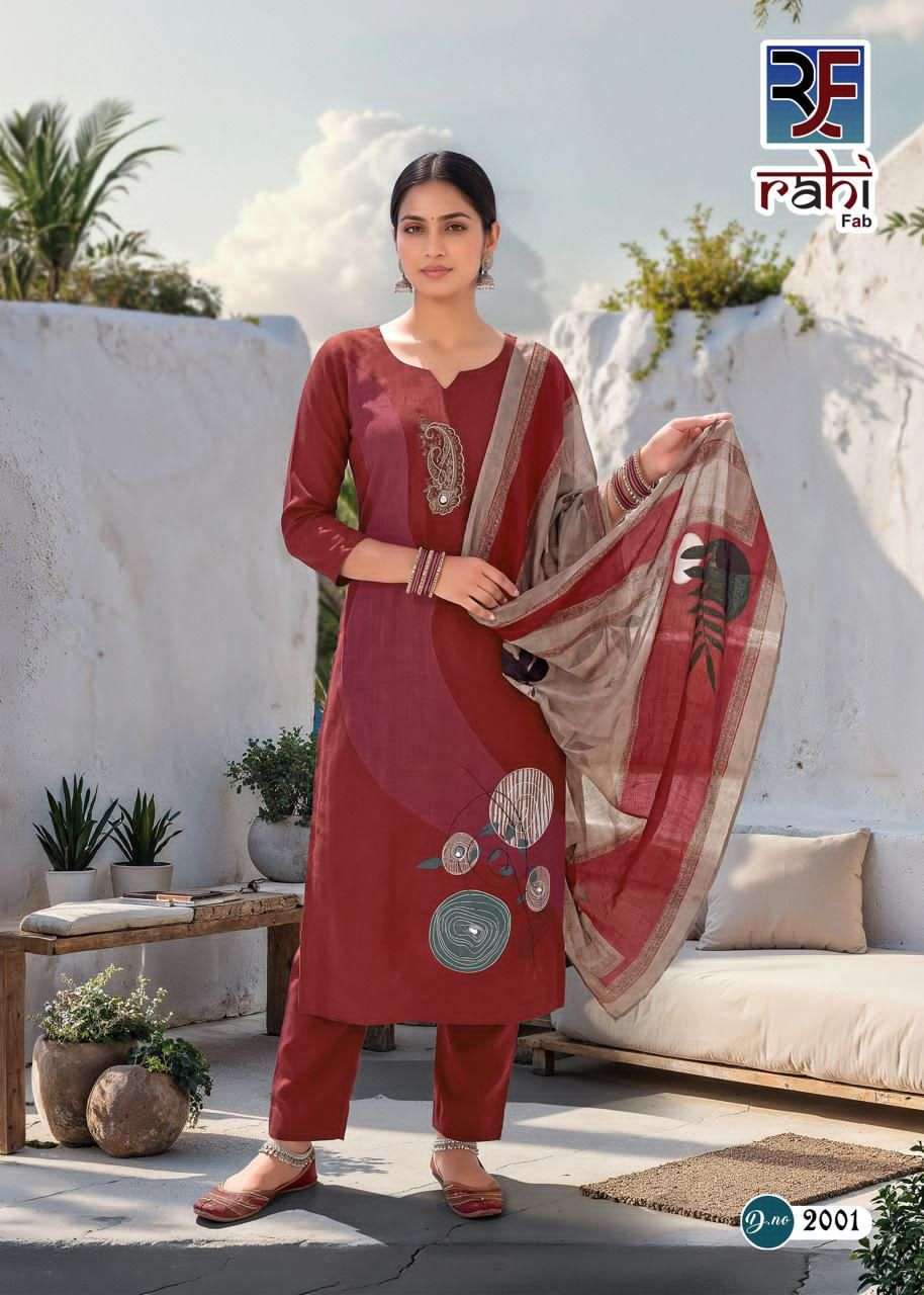 Rahi Fashion Rising Gold Vol 2 Pure Cotton Kurti Pant Dupatta Set