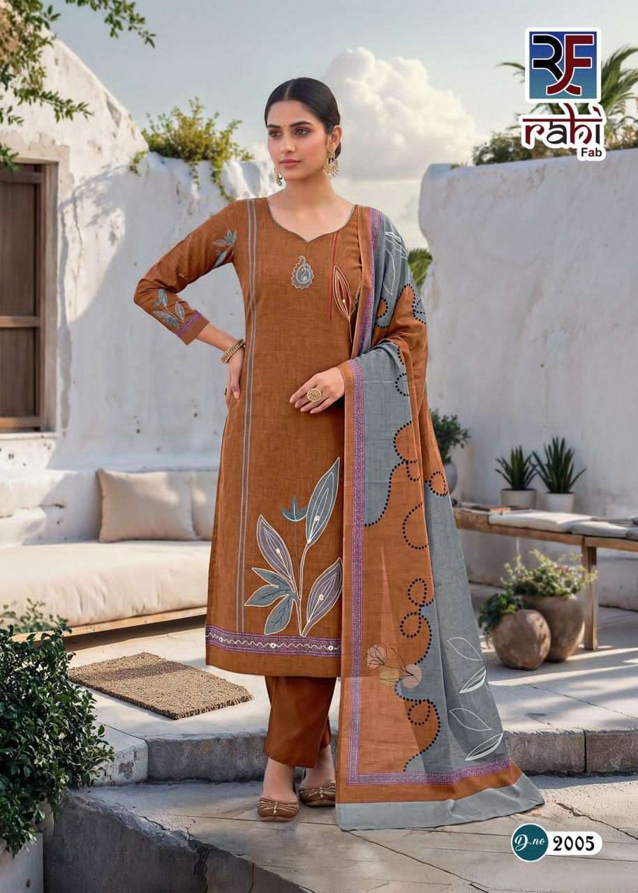 Rahi Fashion Rising Gold Vol 2 Pure Cotton Kurti Pant Dupatta Set