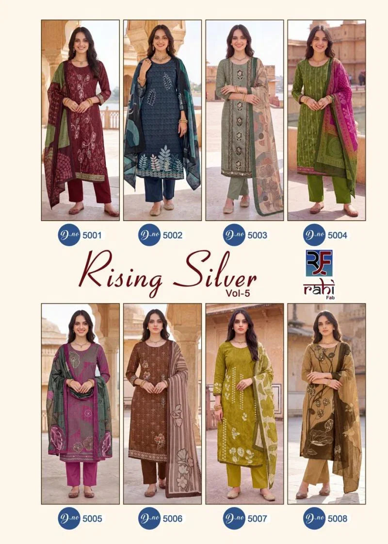 Rahi Rising Silver Vol 5 Cotton Organic Printed Dress Material