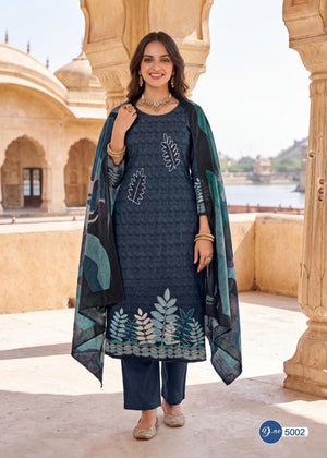 Rahi Rising Silver Vol 5 Cotton Organic Printed Dress Material