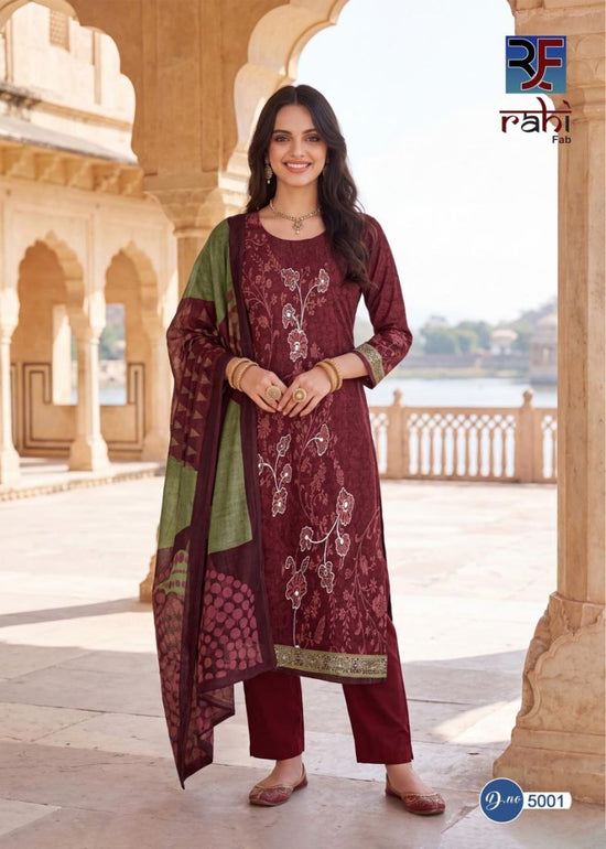 Rahi Rising Silver Vol 5 Cotton Organic Printed Dress Material