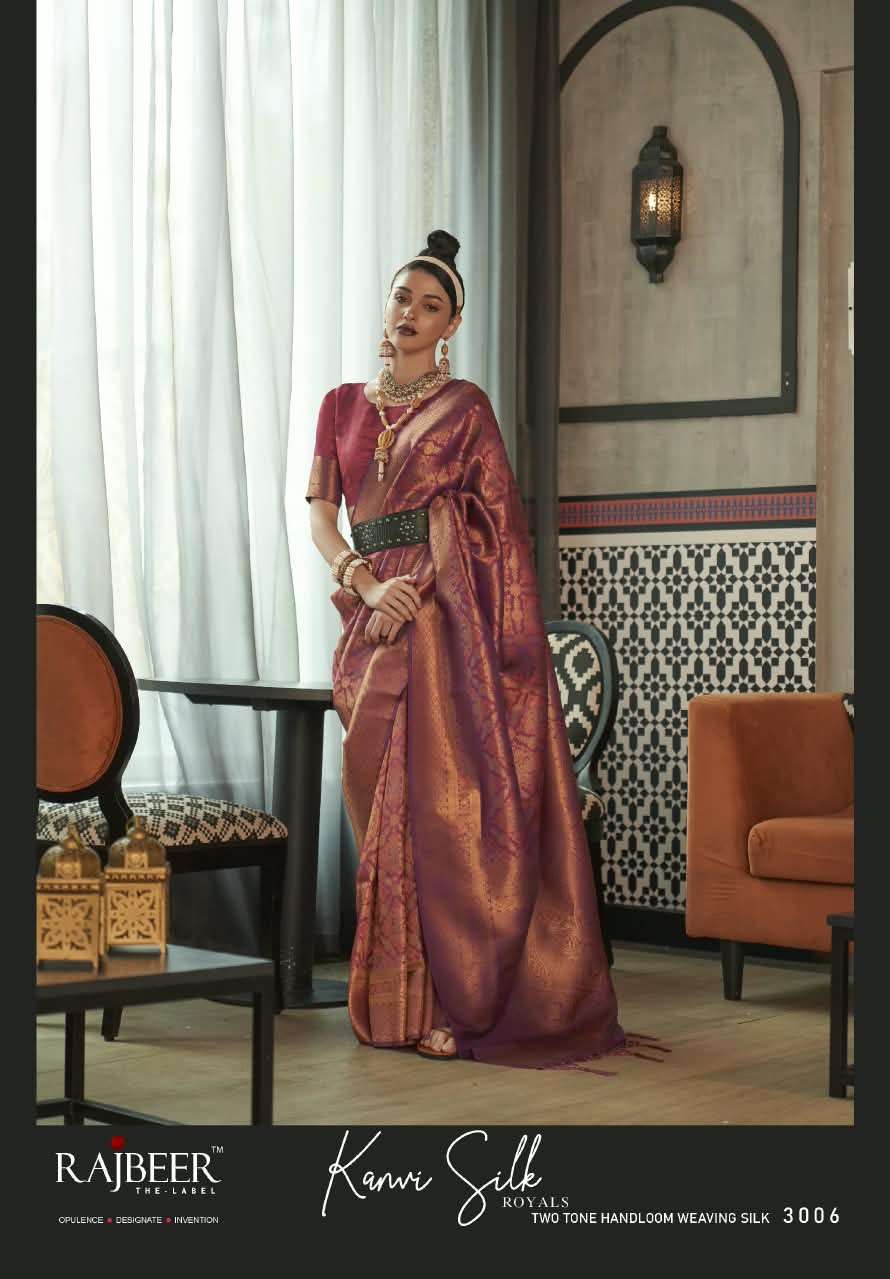 RAJBEER KANVI SILK Handloom Weaving Silk Saree