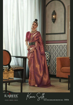 RAJBEER KANVI SILK Handloom Weaving Silk Saree