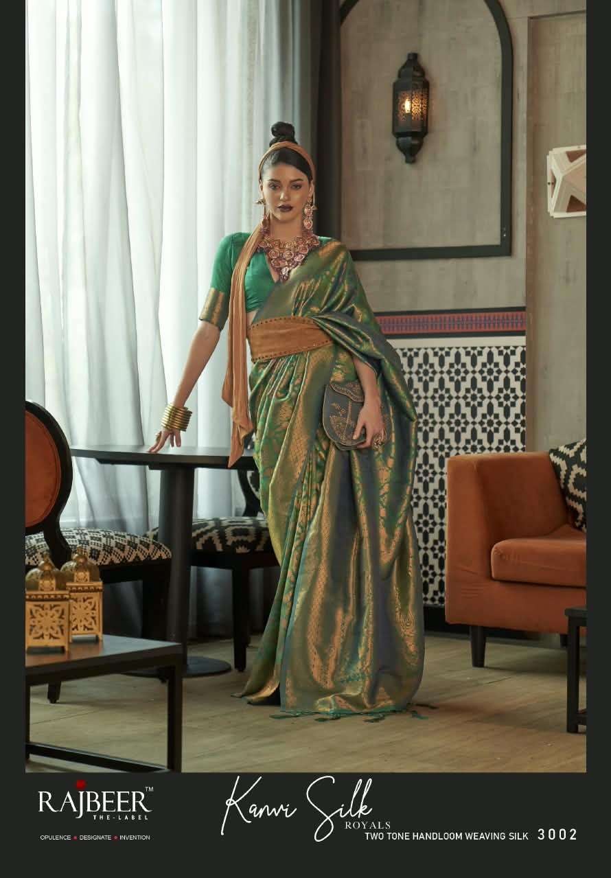 RAJBEER KANVI SILK Handloom Weaving Silk Saree