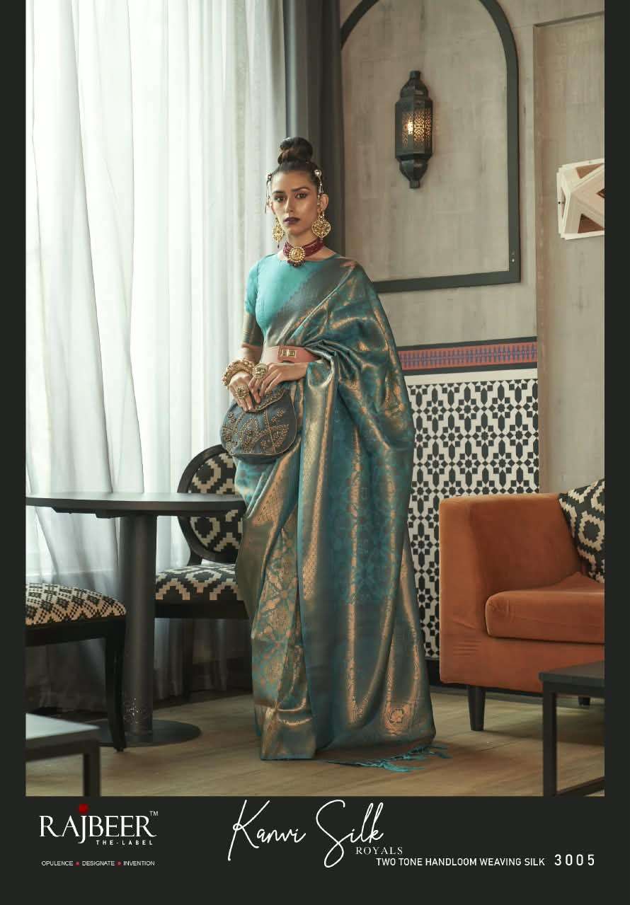 RAJBEER KANVI SILK Handloom Weaving Silk Saree