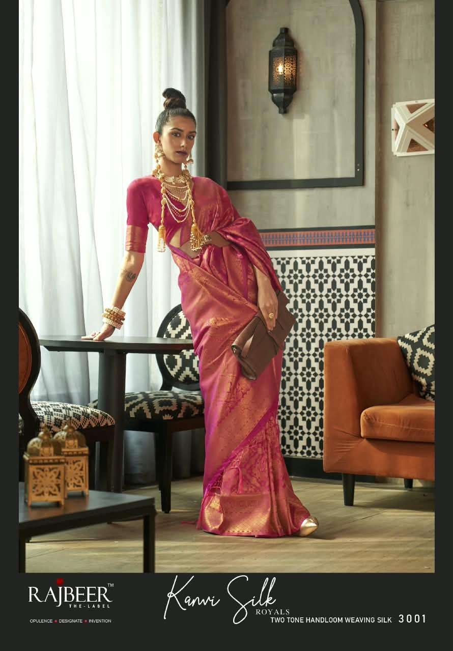 RAJBEER KANVI SILK Handloom Weaving Silk Saree
