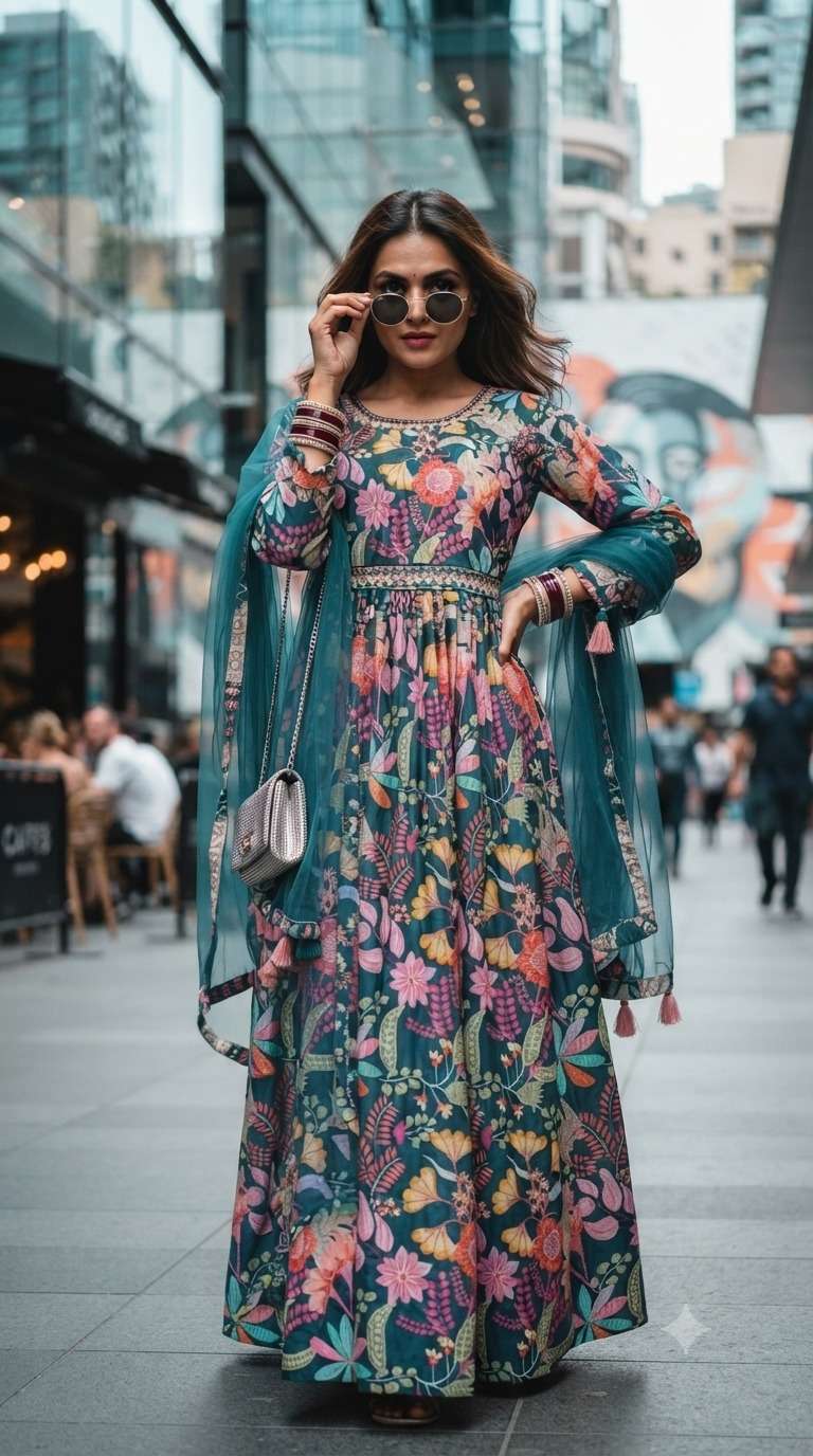 Rajnandini Blue Rani Fancy Fabric Partywear Gown Collection - Amrah Wholesale