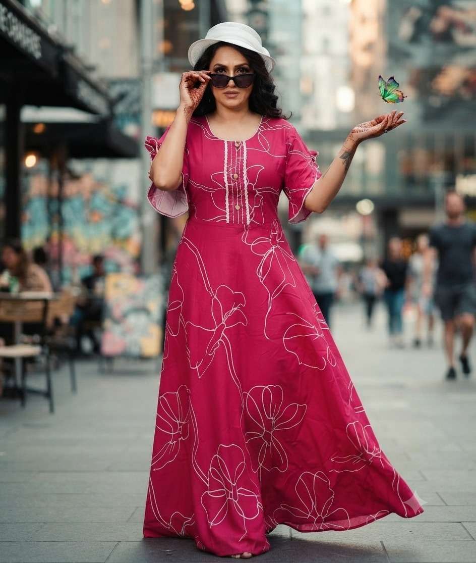 Rajnandini Feeling Rayon Comfort Nighty Gown Wholesale - Amrah Wholesale