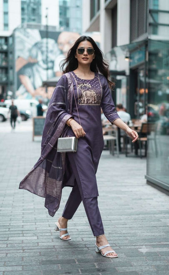 Rajnandini Jeevika Roman Kurti Pant Dupatta Set