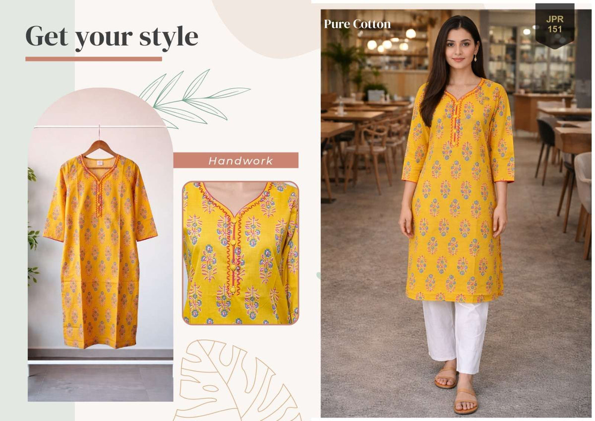 Rajnandini Khushi Pure Cotton Kurti - Amrah Wholesale