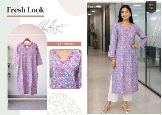 Rajnandini Khushi Pure Cotton Kurti - Amrah Wholesale