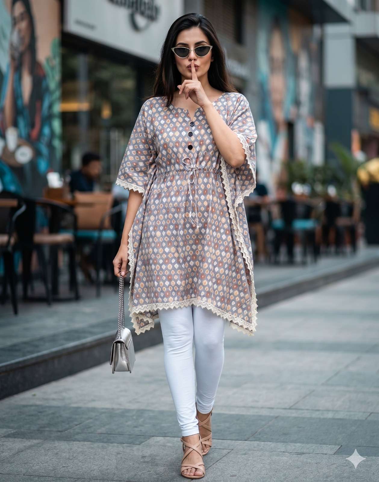 Rajnandini Lady Kaftan Muslin Kaftan Kurti Wholesale