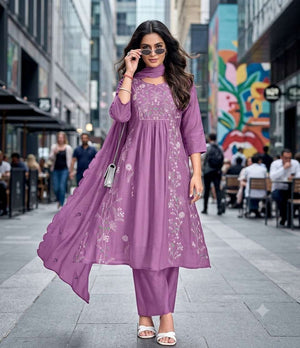 Rajnandini Madhubala Premium Mal Chanderi Stitched Salwar Suit Set