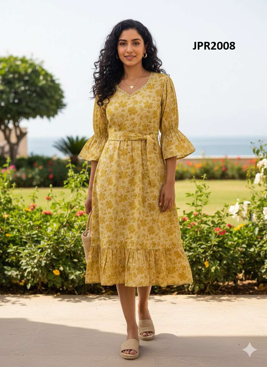 Rajnandini Monsoon Vol 3 Jaipuri Cotton Printed Middy Dress