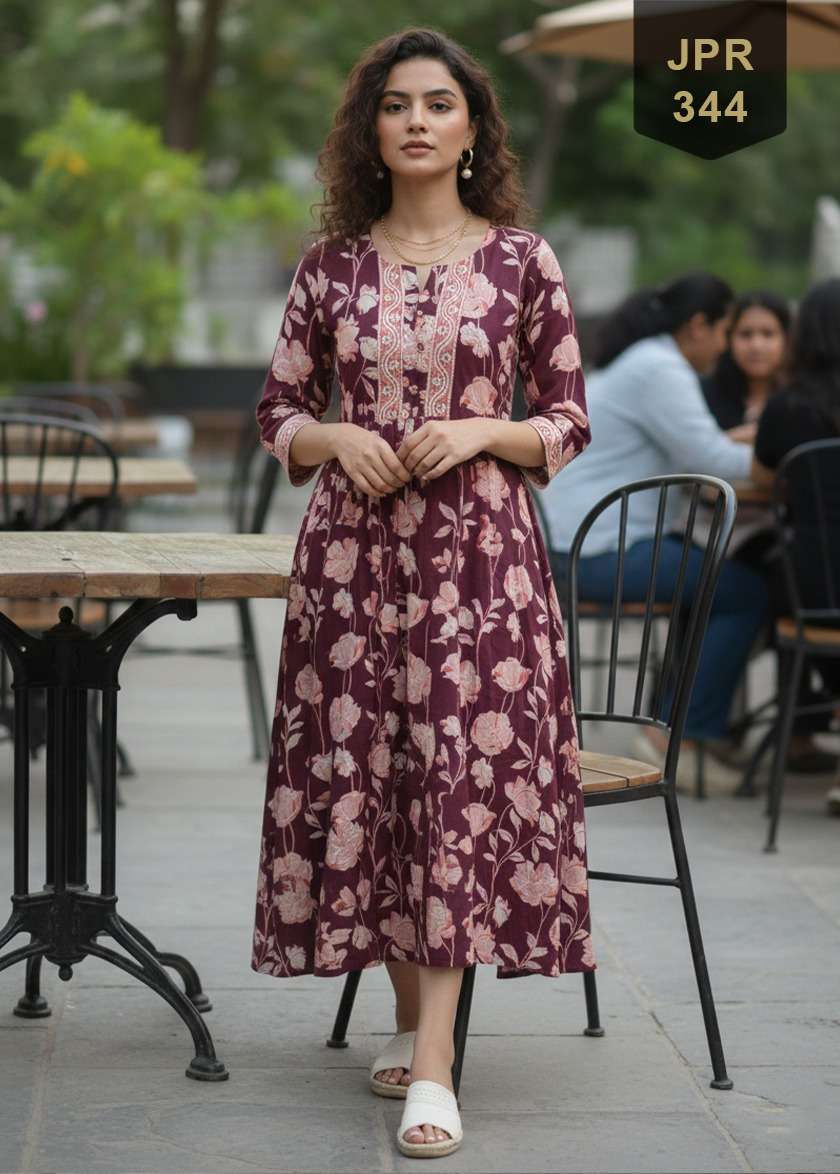 Rajnandini Monsoon Vol 3 Jaipuri Cotton Printed Middy Dress