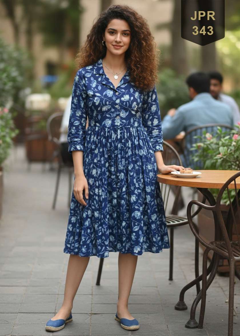 Rajnandini Monsoon Vol 3 Jaipuri Cotton Printed Middy Dress