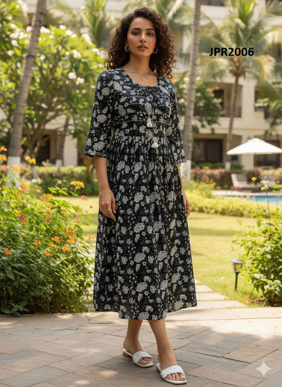 Rajnandini Monsoon Vol 3 Jaipuri Cotton Printed Middy Dress