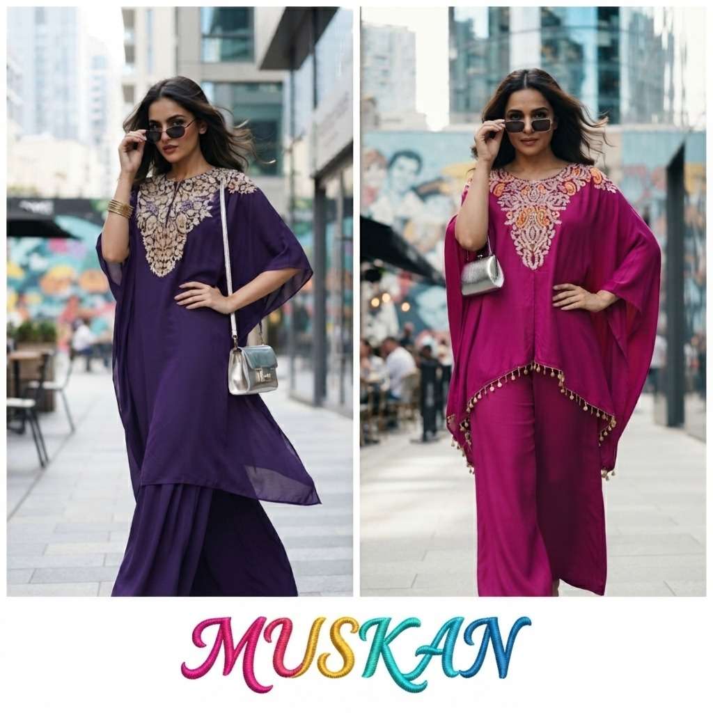 Rajnandini Muskan Designer Kaftan Co-Ord Set Wholesale Catalogue - Amrah Wholesale