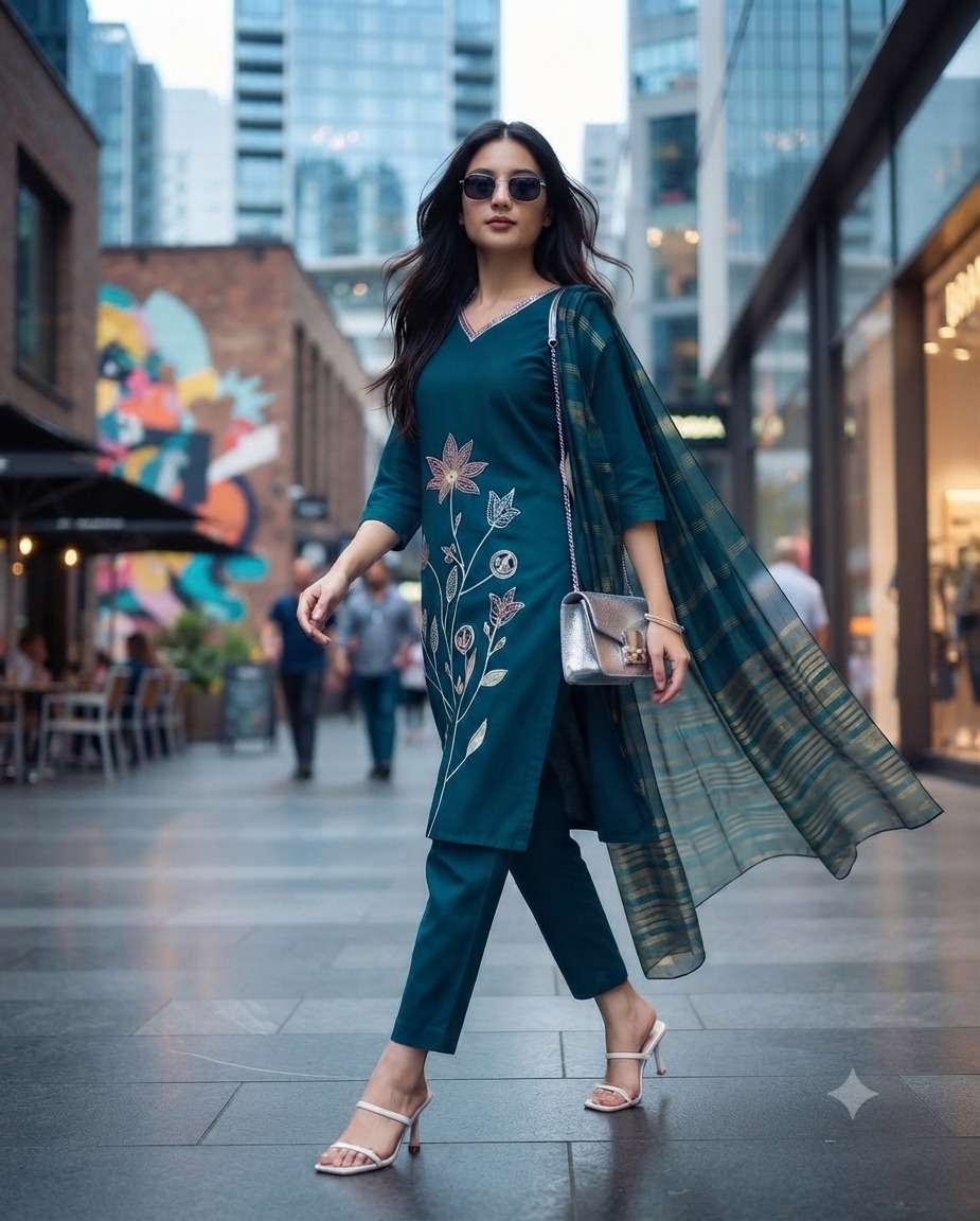 Rajnandini Raahi Vol 2 Roman Silk Kurti Pant Dupatta Set Wholesale