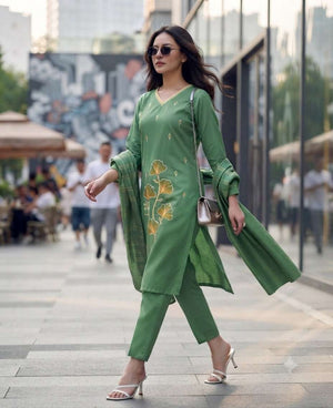 Rajnandini Raahi Vol 2 Roman Silk Kurti Pant Dupatta Set Wholesale - Amrah Wholesale